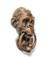 Chimpanzee Door Knocker Black Patina by Anthony Alemany