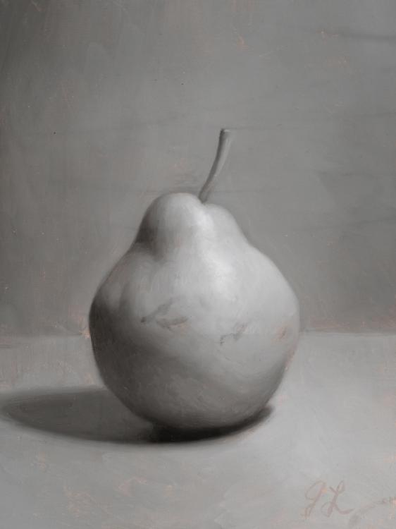 Pear in Grisaille #2 by Joshua Langstaff