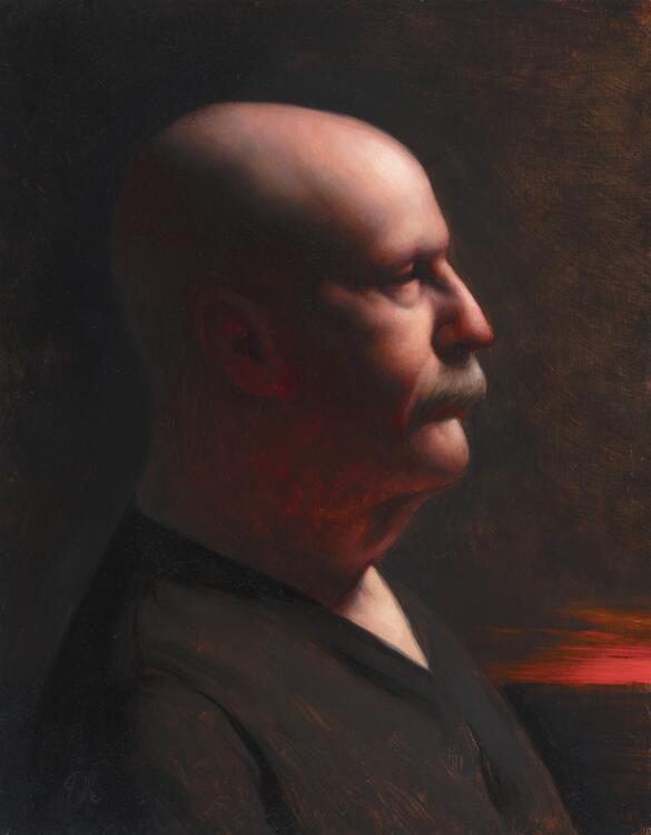 Head of a Man Facing Sunset by Joshua Langstaff