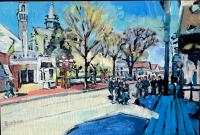 Blue Shadows on Commercial Street by Sheila Barbone