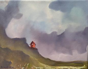 Red House on a Cliff by Steve Bowersock