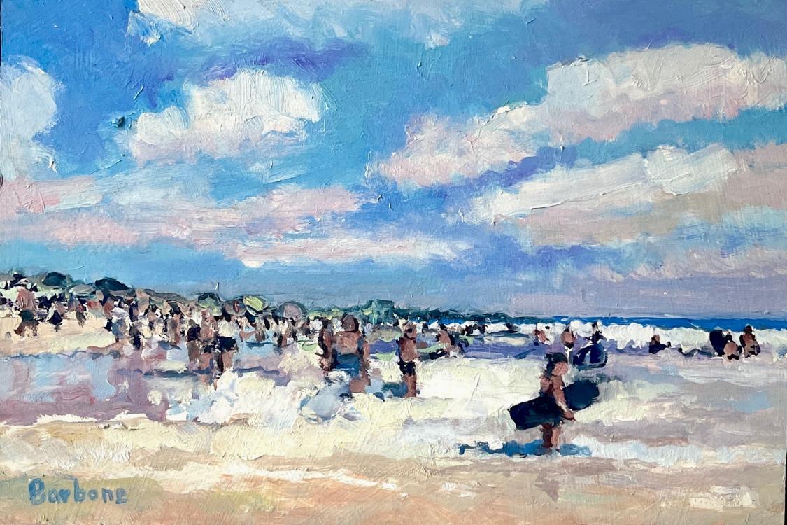 Boogie Board Beach Day by Sheila Barbone