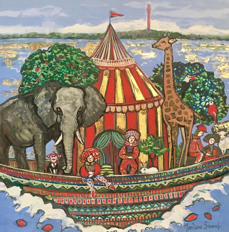 Circus and Elephants by Marilene Sawaf
